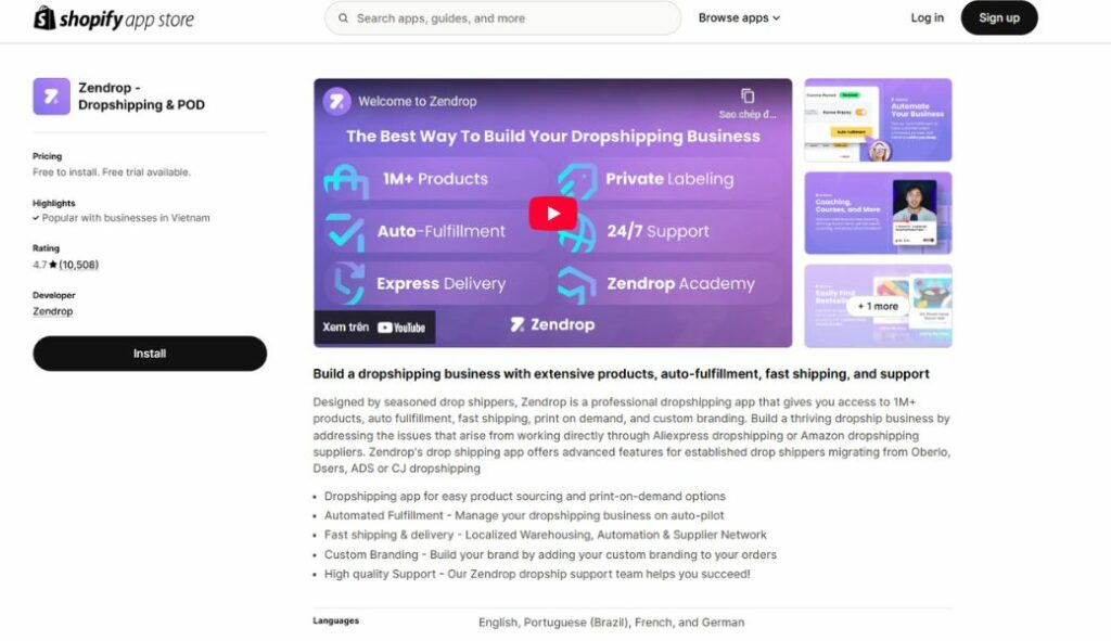 best product sourcing apps for shopify zendrop