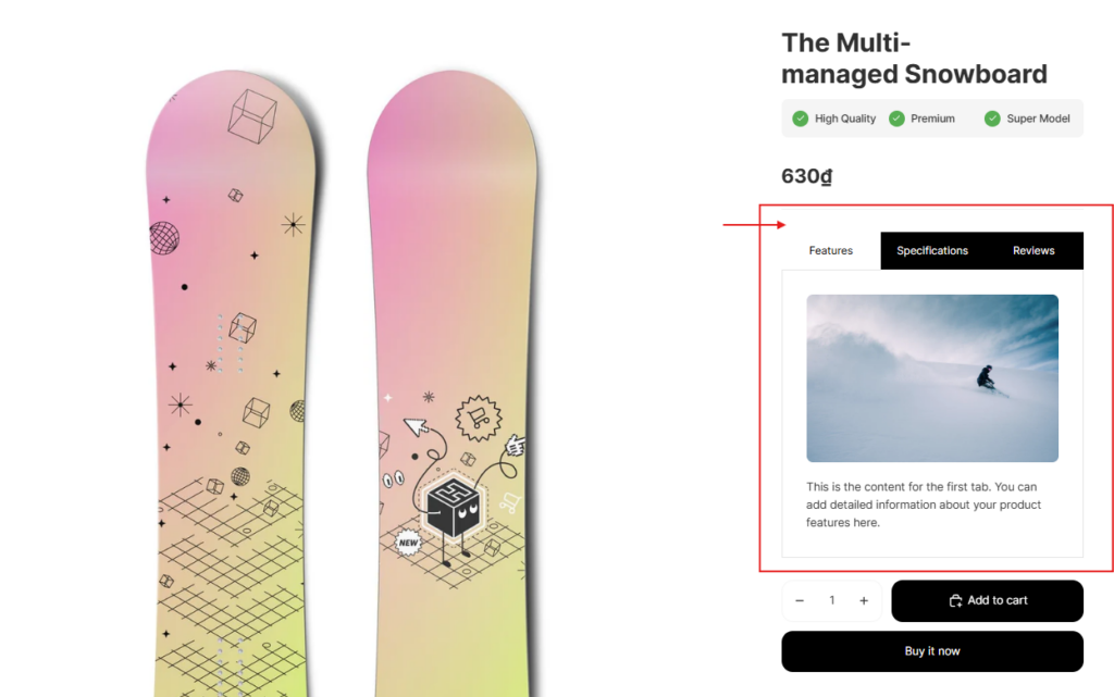 Horizontal Feature Tabs Section
