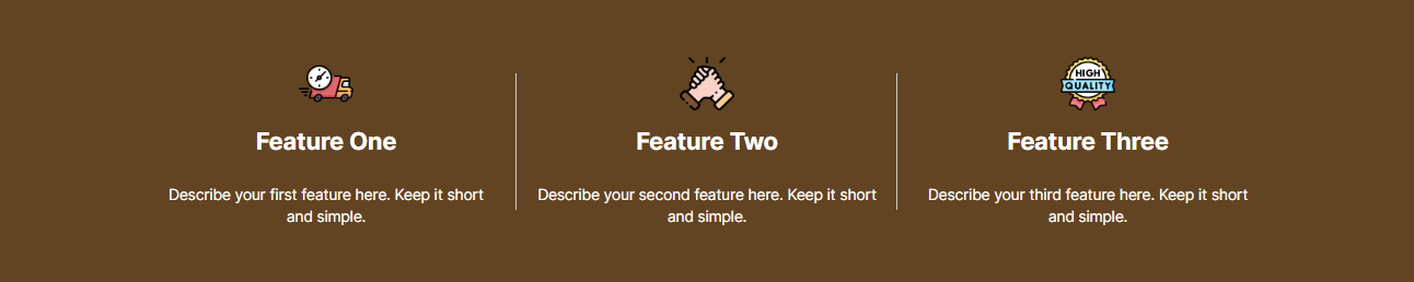 Three-Column Icon Feature Section