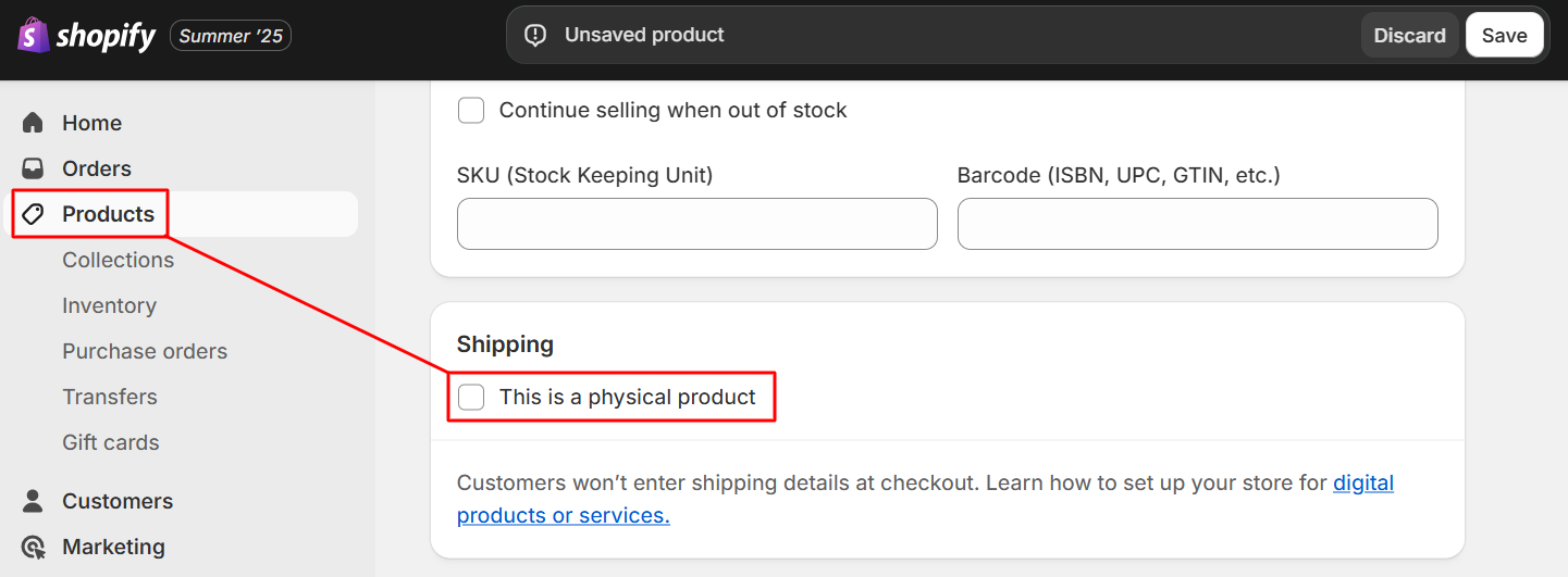 selling a service on shopify