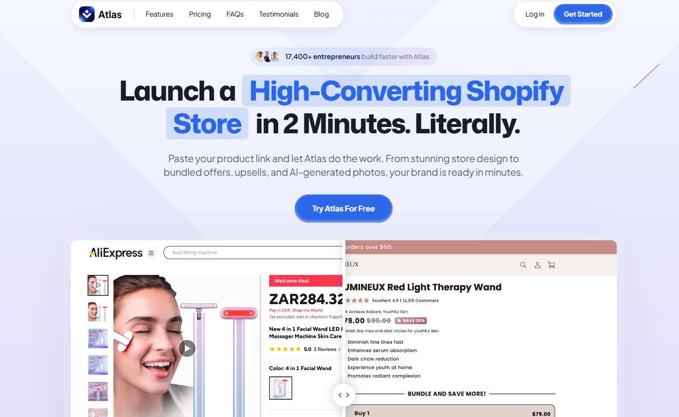 atlas ai shopify website builder
