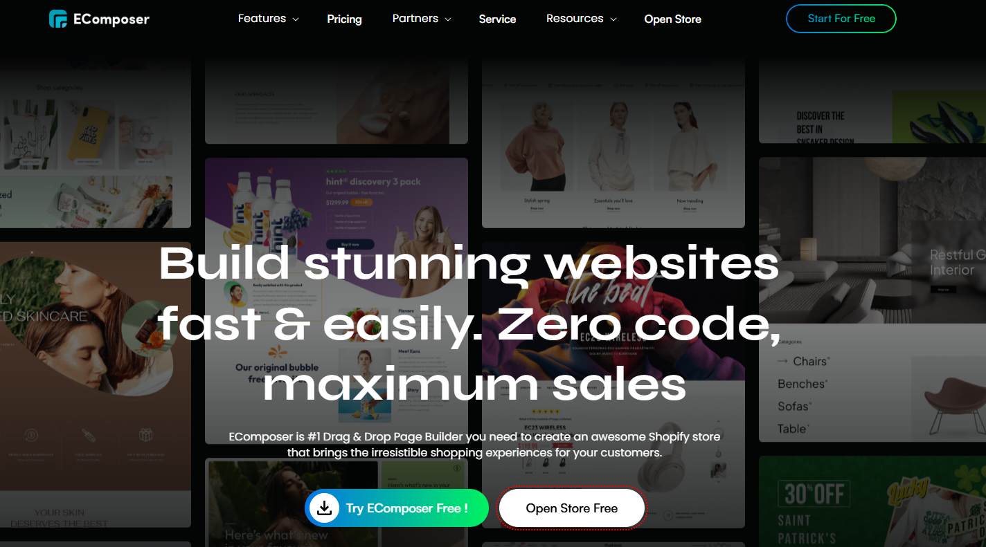 ecomposer ai website builder for shopify