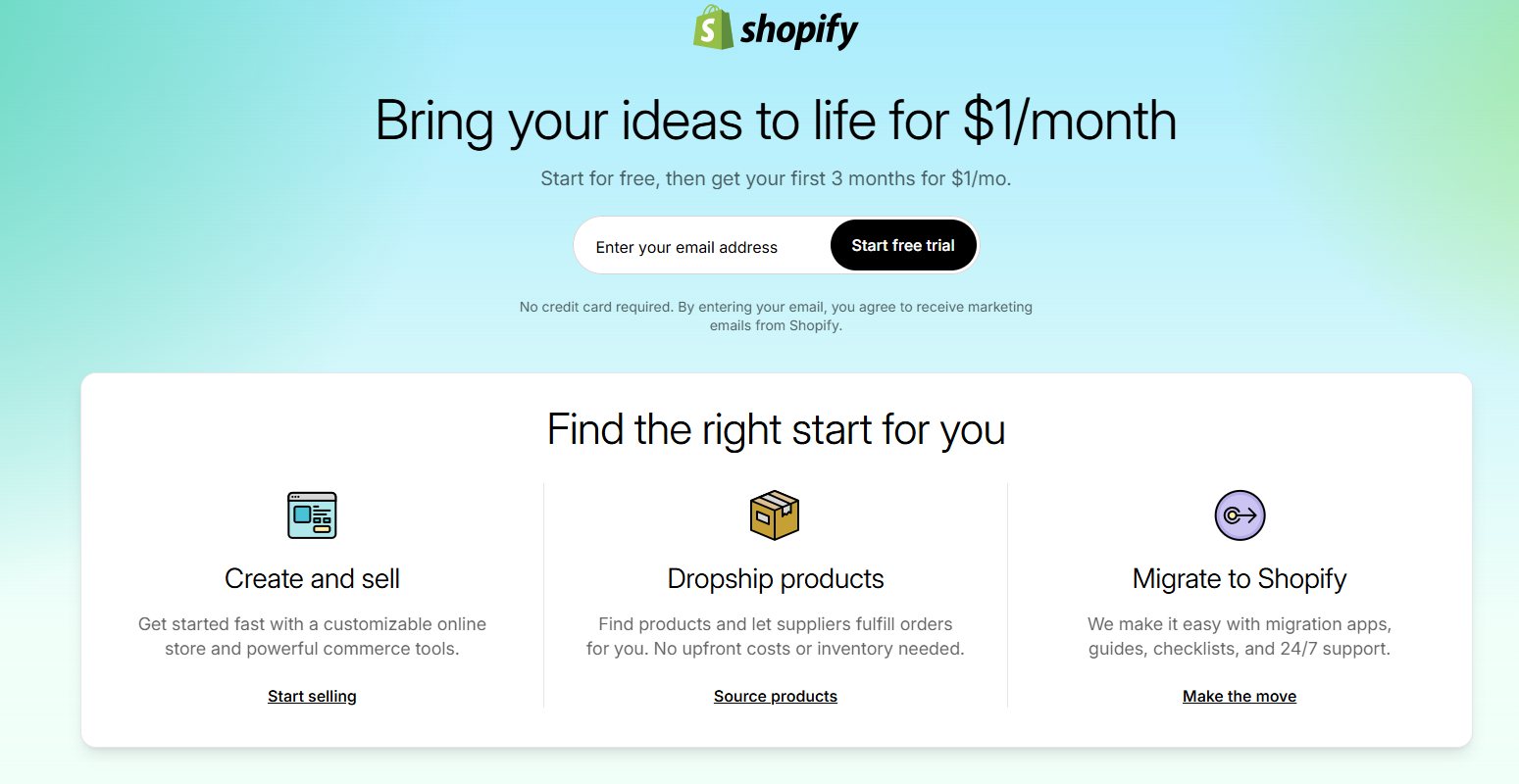 Shopify free trial