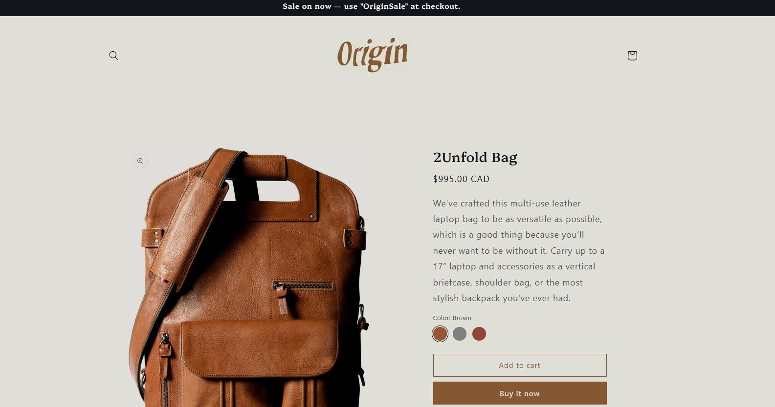 Origin - free shopify theme for one product store
