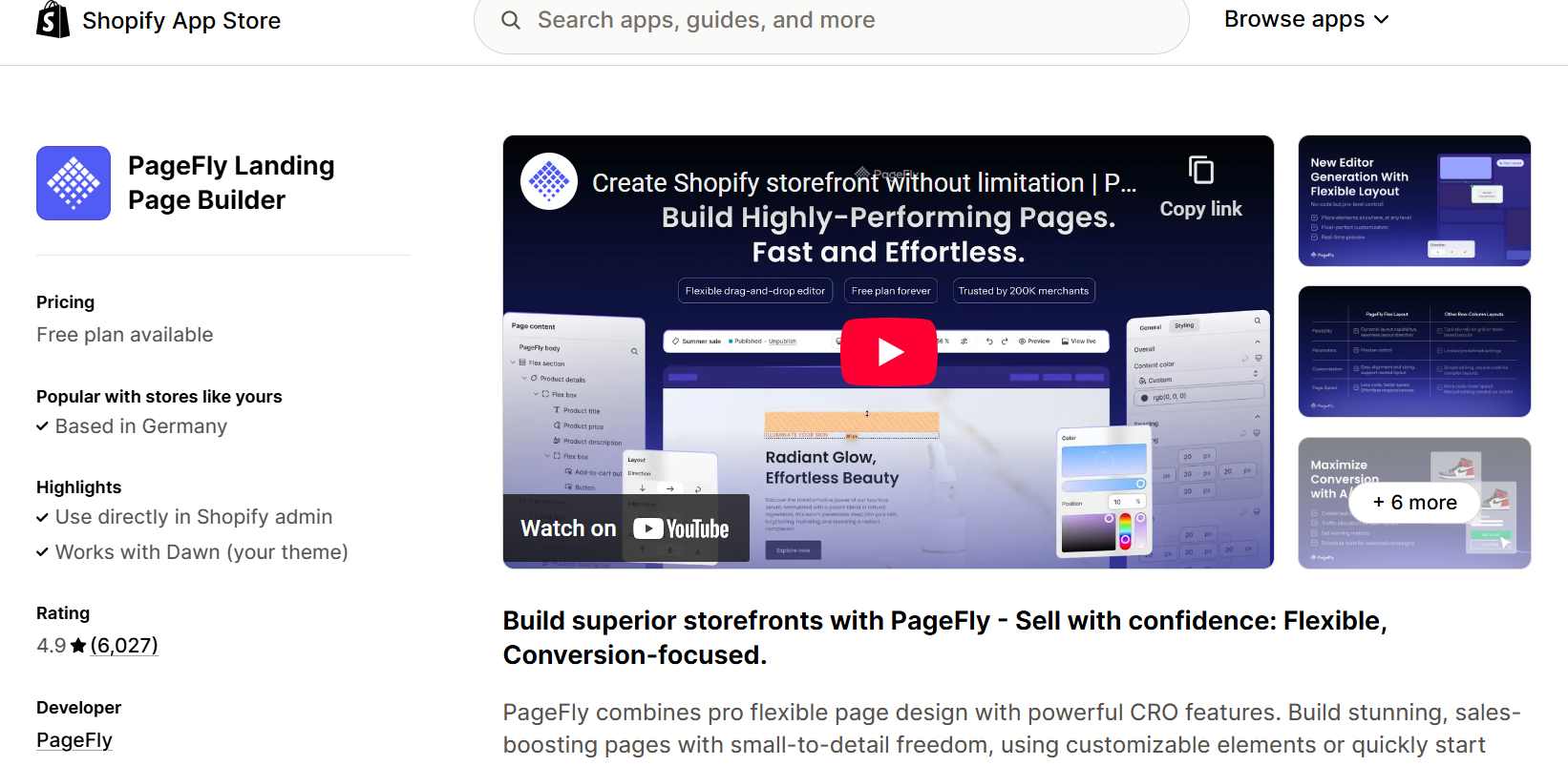 pagefly ai shopify website builder