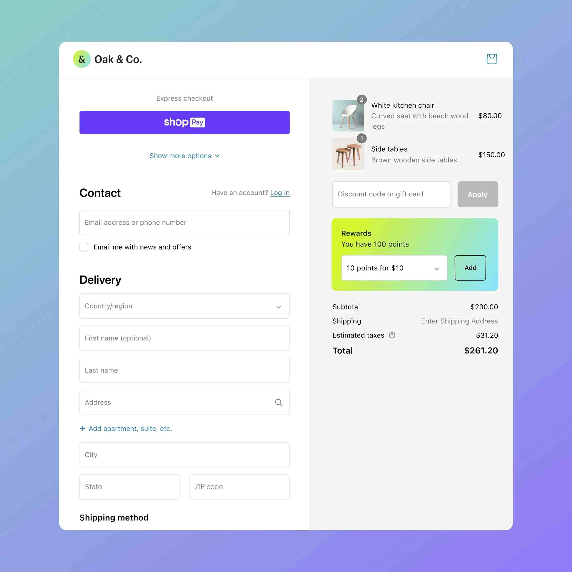 Shopify checkout