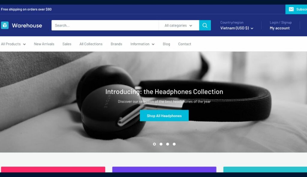 shopify b2b theme warehouse