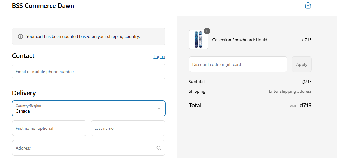 Shopify starter checkout