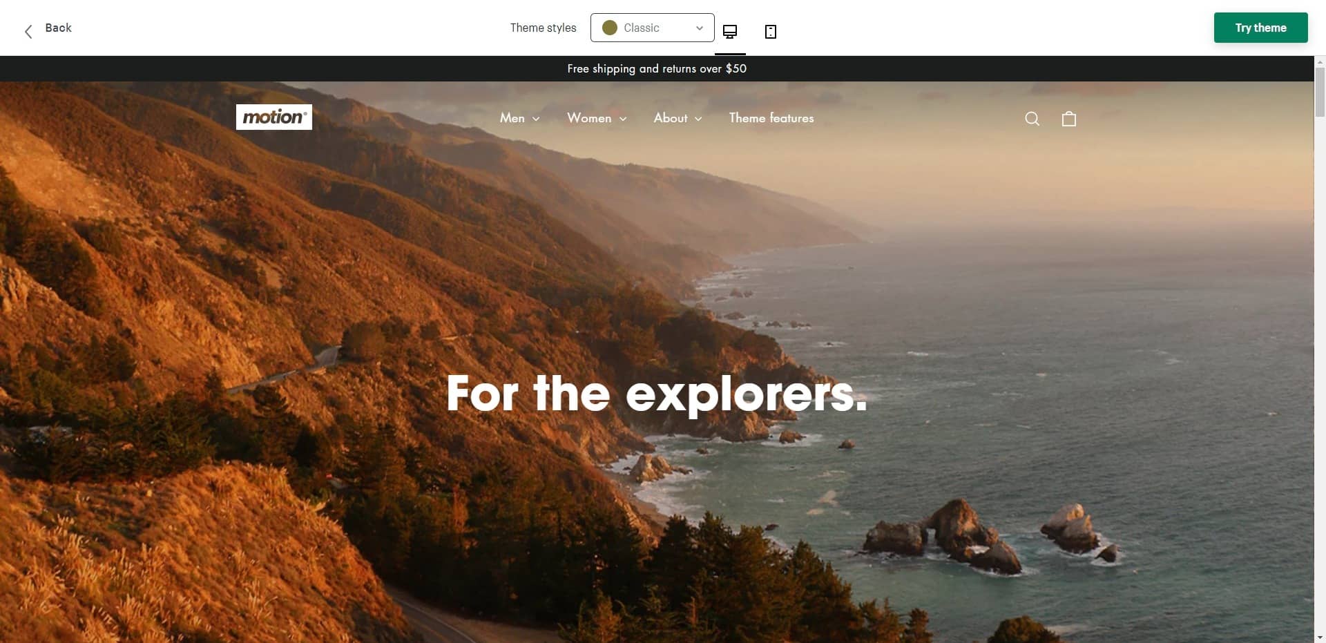 motion shopify theme for seo