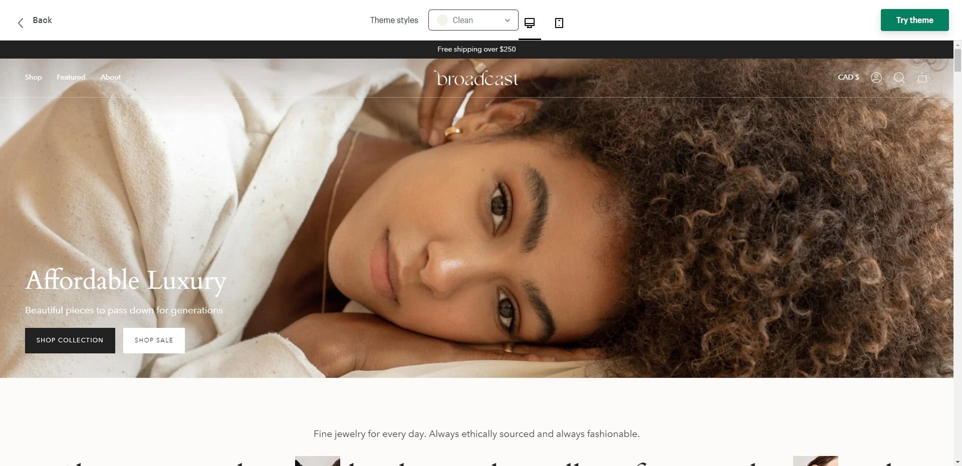 broadcast shopify theme for seo