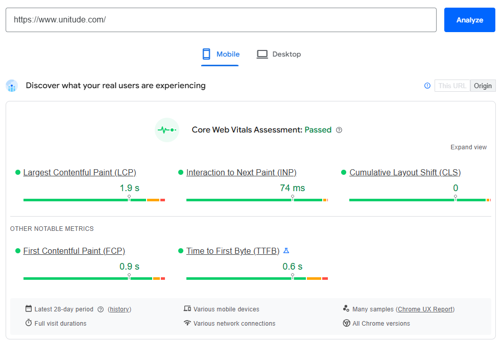Retina Theme's page speed testing with a real Shopify store