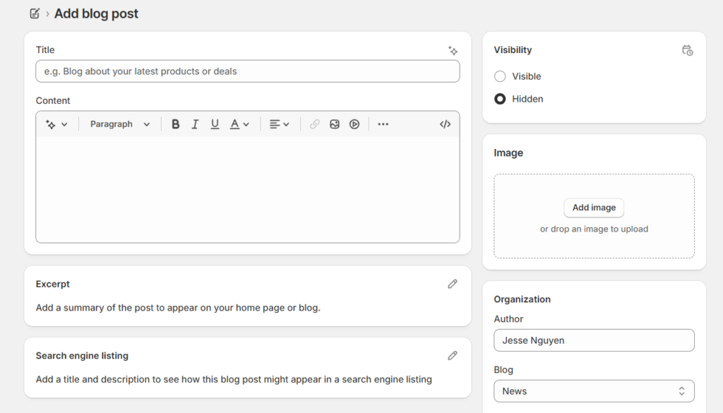 Shopify basic plan - SEO & marketing tools
