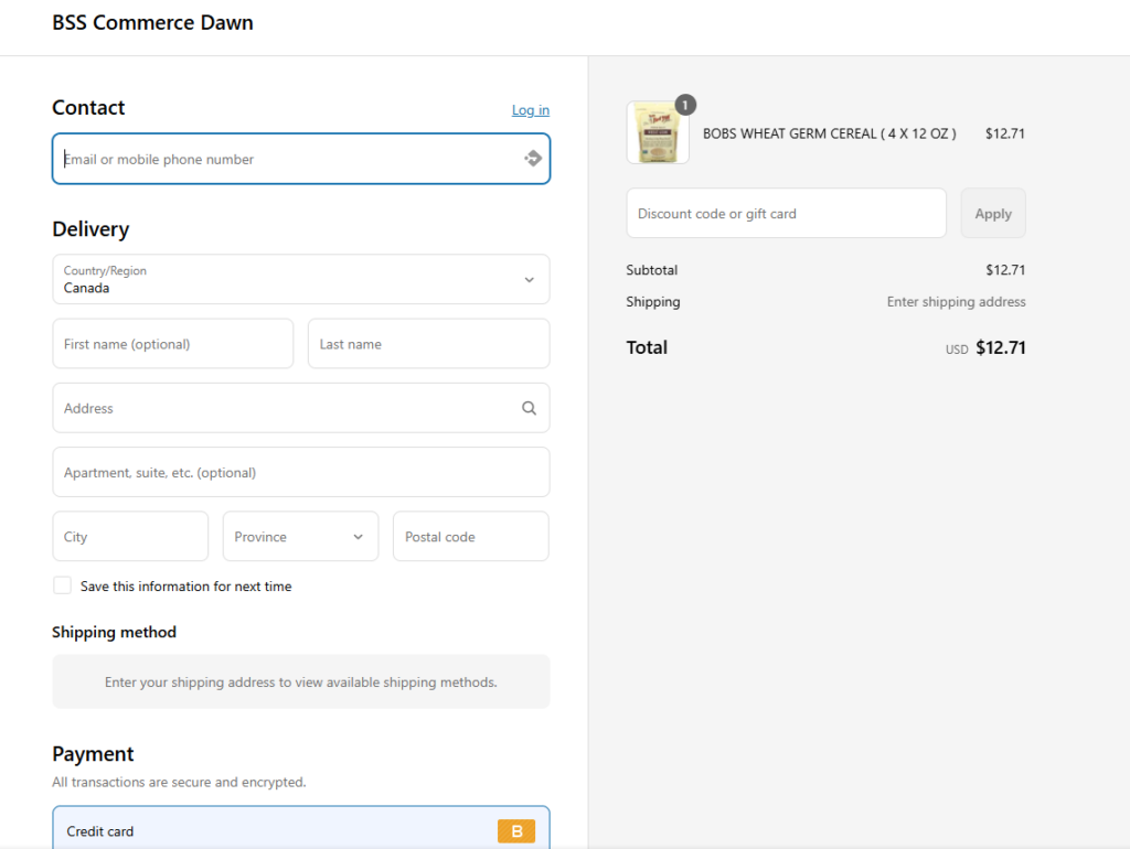 Shopify basic plan - single page checkout