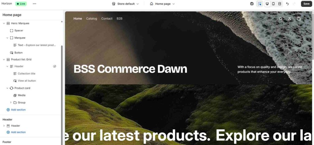 Shopify basic plan - theme editor