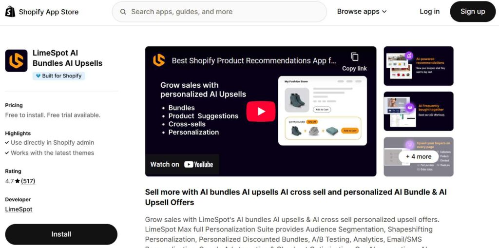 Shopify black friday app - LimeSpot AI Bundles