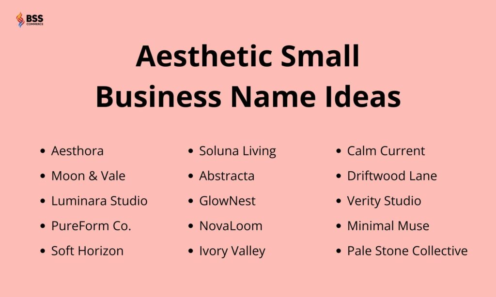 aesthetic small business name ideas