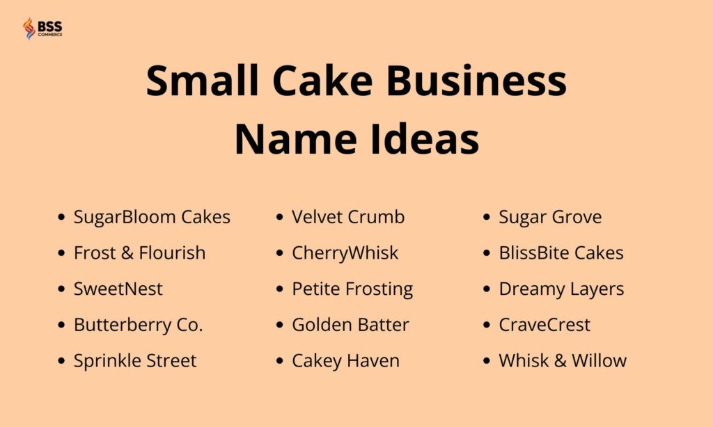 small cake business name ideas