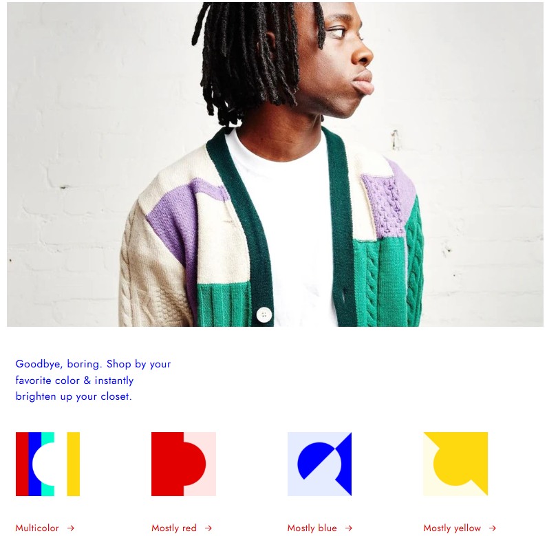 colorblock - unique layout for collections