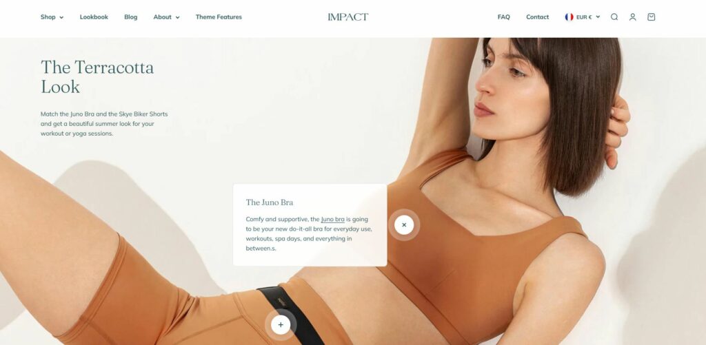 hotspots - shopify impact theme features