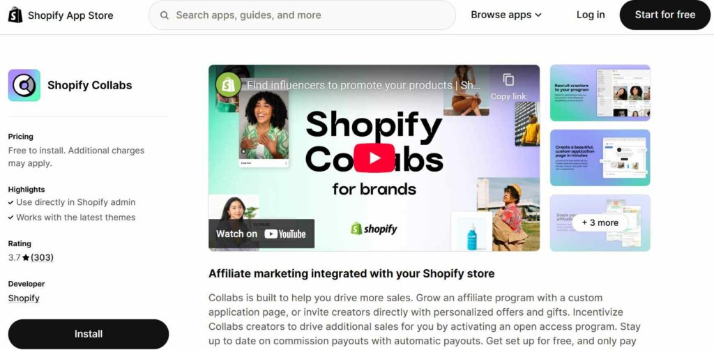 shopify collabs app