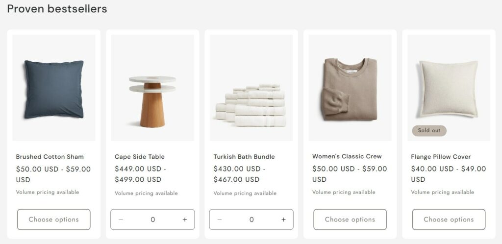 trade theme - products with volume pricing 