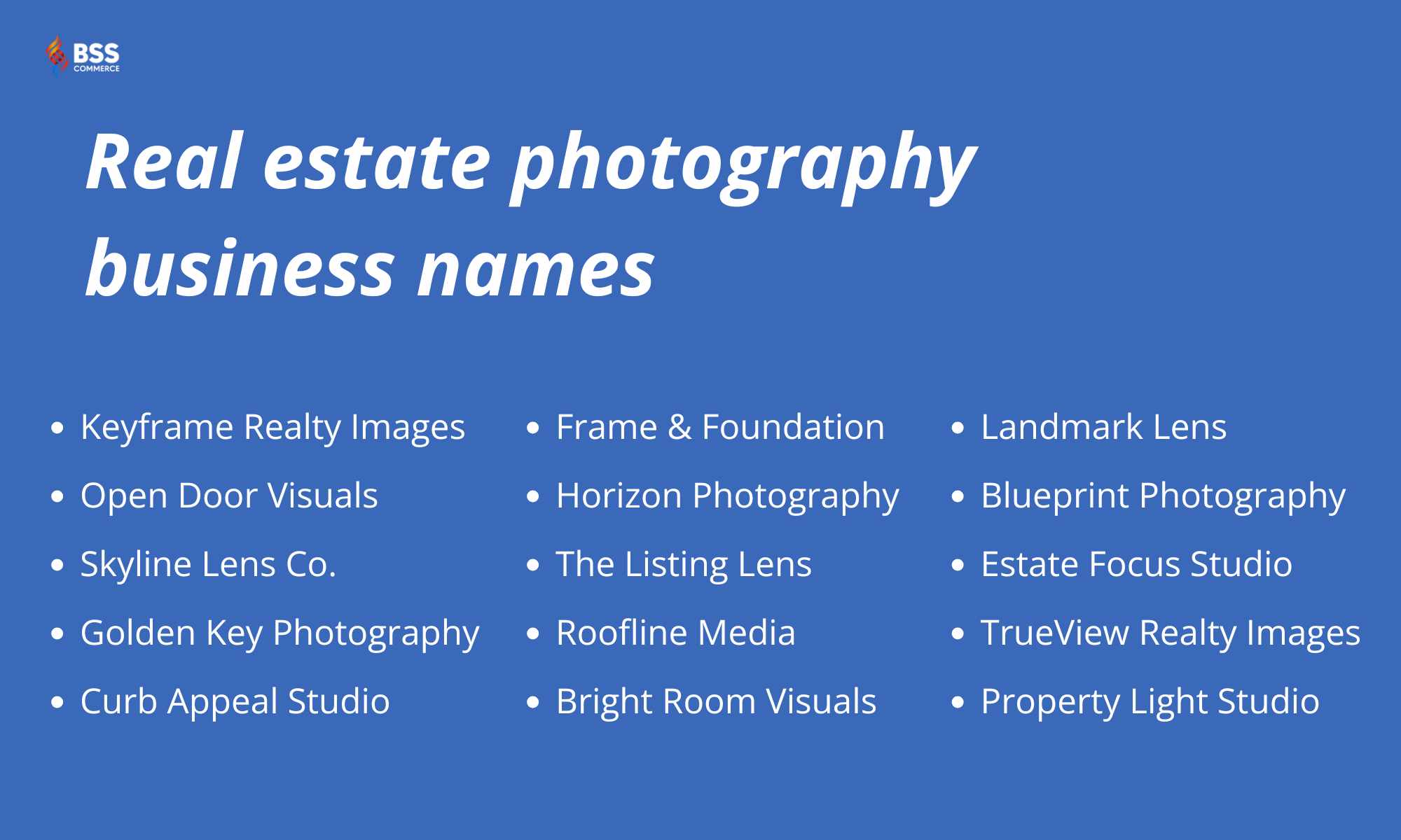 real estate photography business names