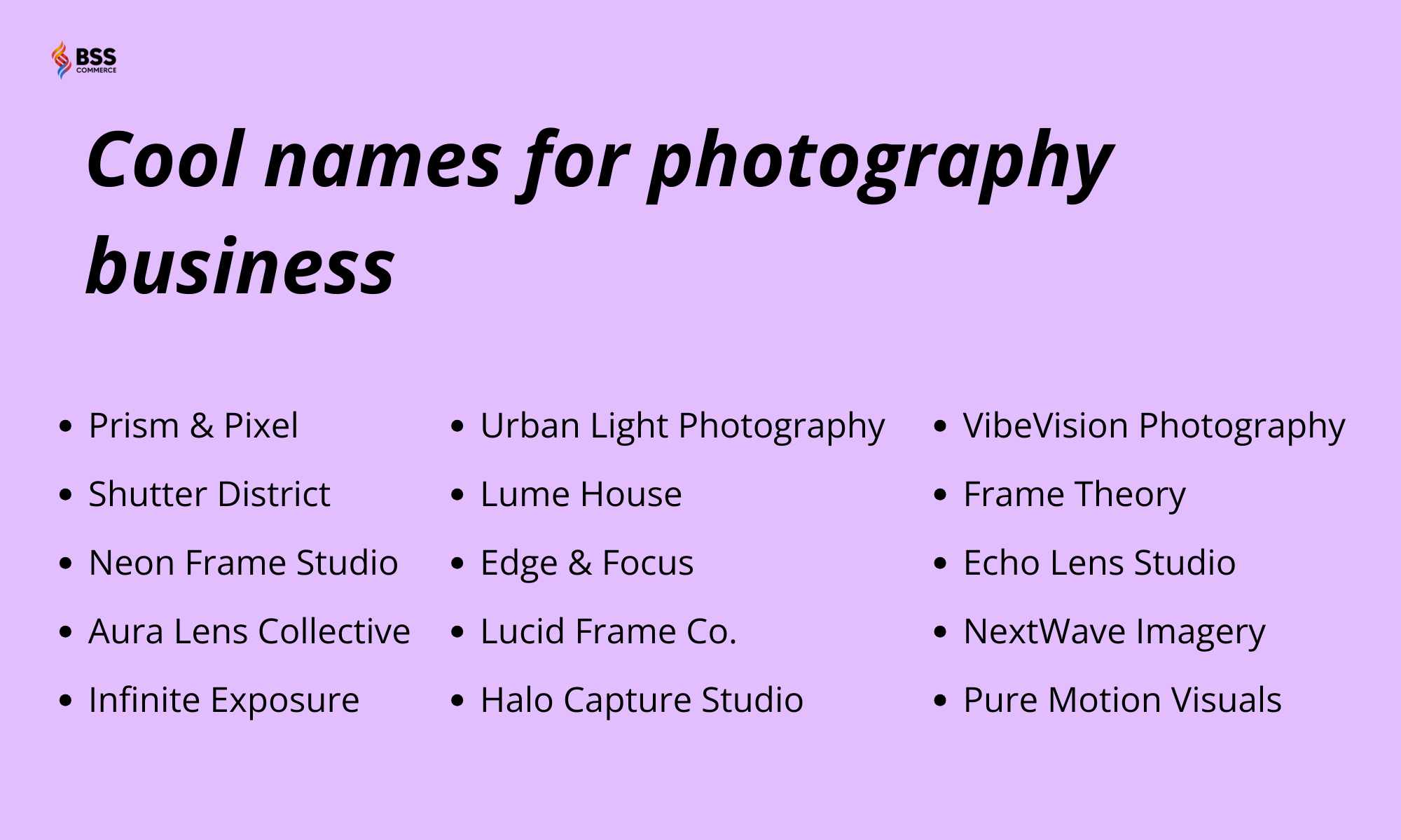 cool names for photography business