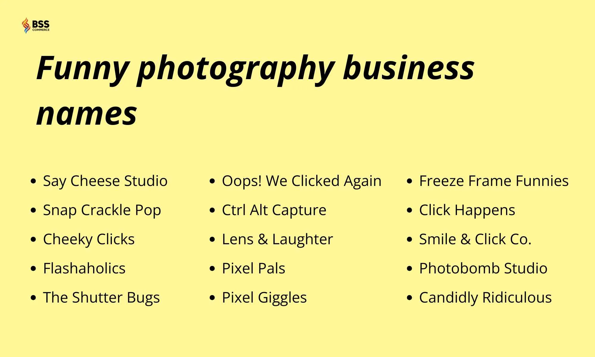 funny photography business names