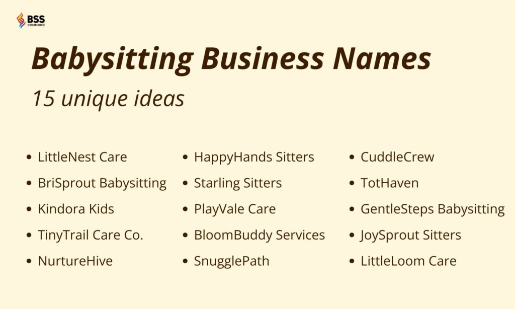 unique babysitting business names