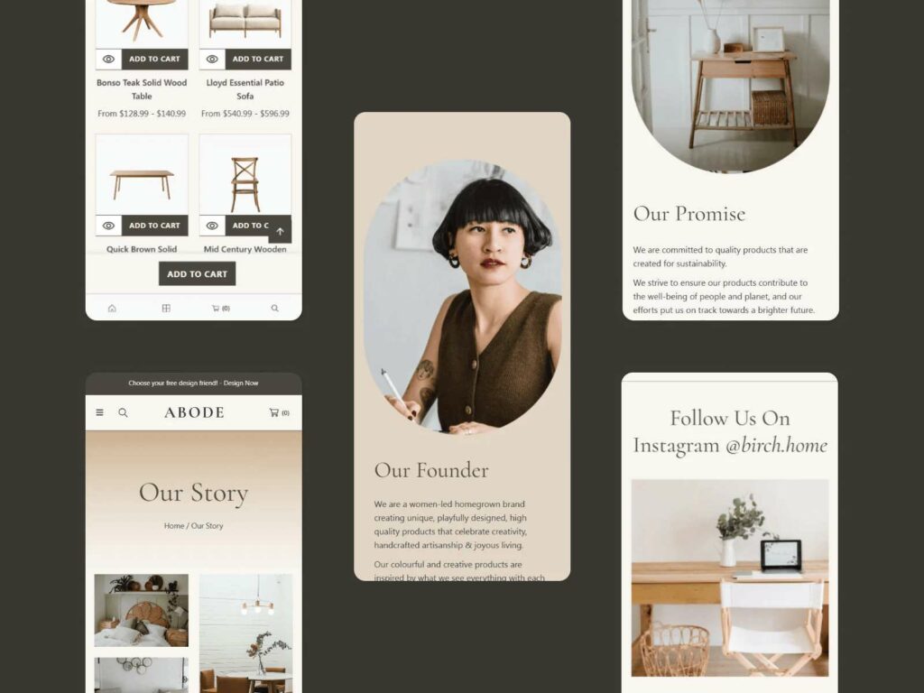 Abode theme on mobile interface