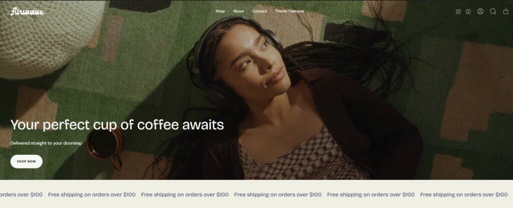 Airwave preset of Broadcast Theme Shopify 