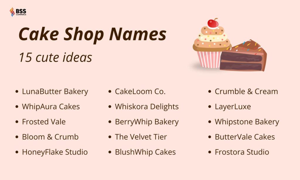 cute cake shop name ideas