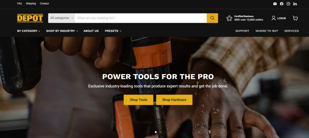 Empire Shopify theme preset - Depot