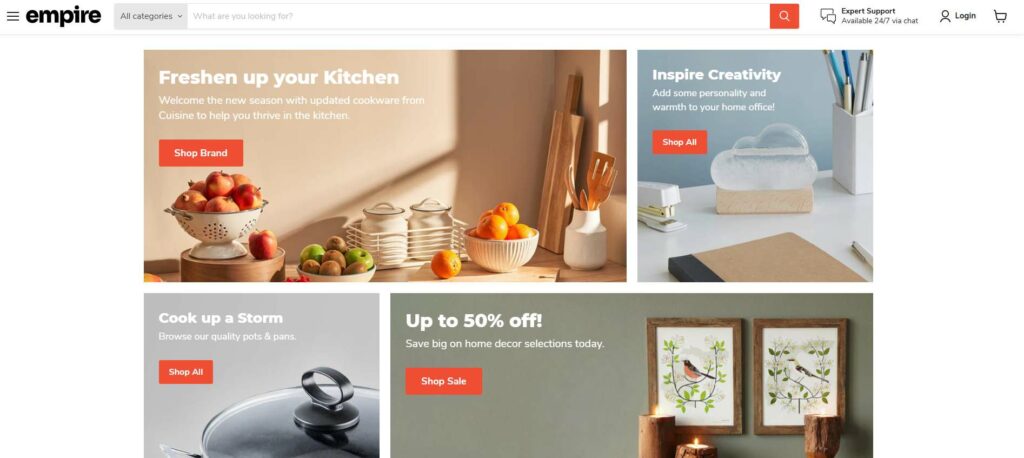Empire Shopify theme preset - Empire