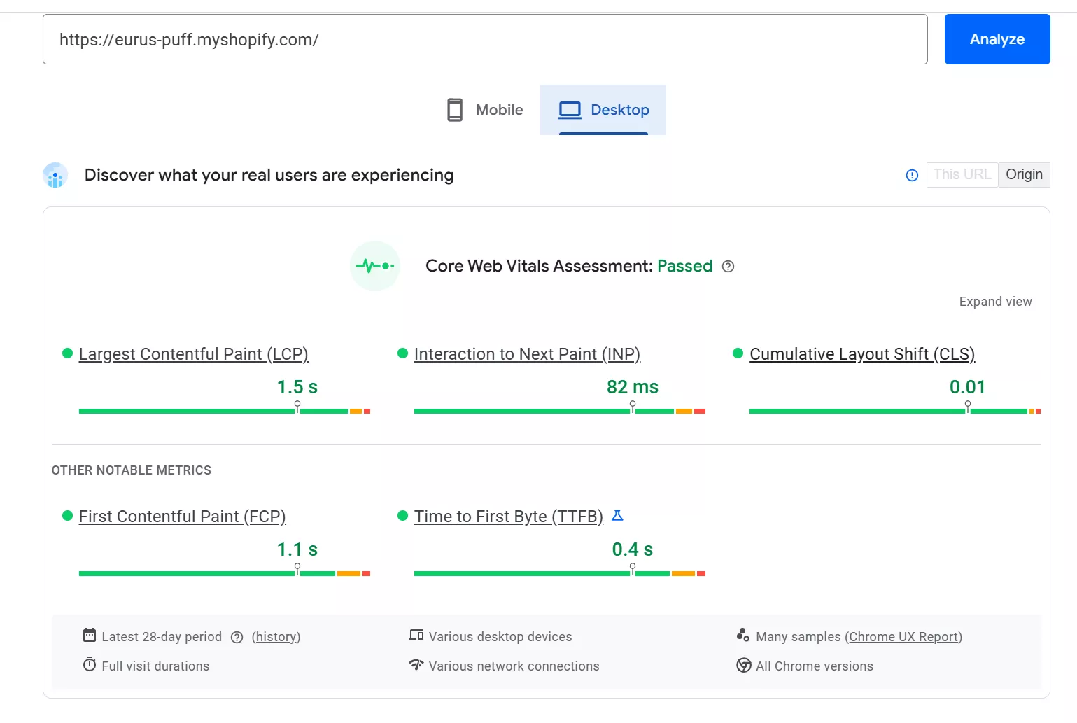 eurus pagespeed insight