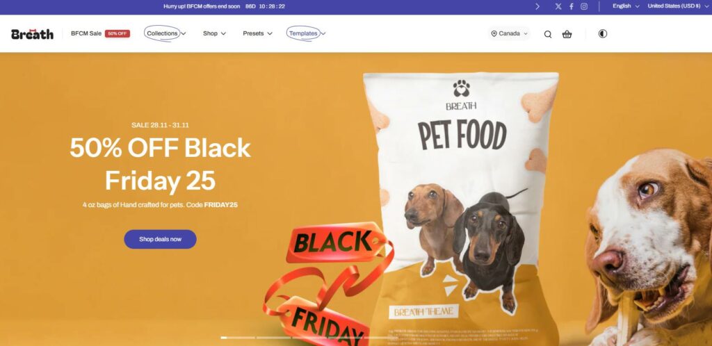 eurus shopify theme for pet stores