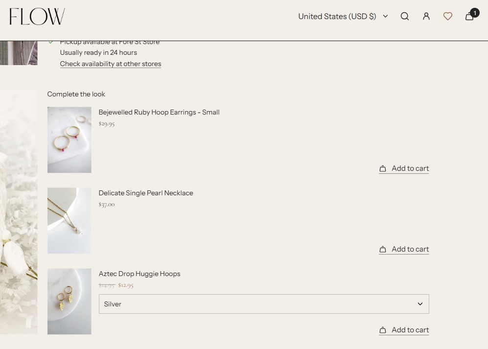 The cross-selling feature of Flow theme