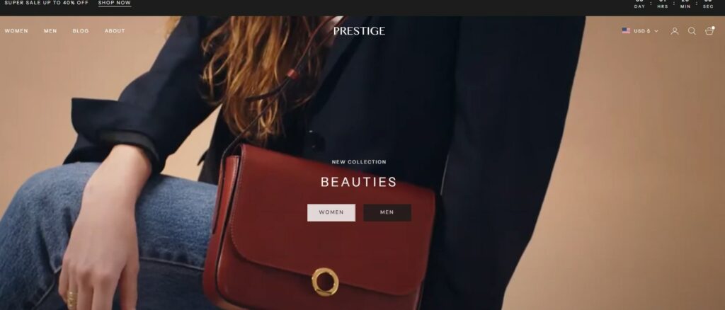 Prestige Shopify Theme preset - Prestige