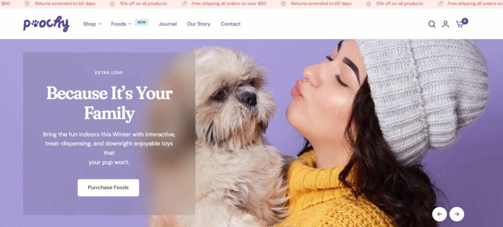Poochy preset of Vision Shopify Theme 