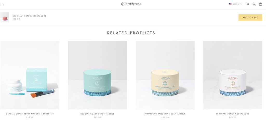 The Cross-selling feature of Prestige Shopify Theme