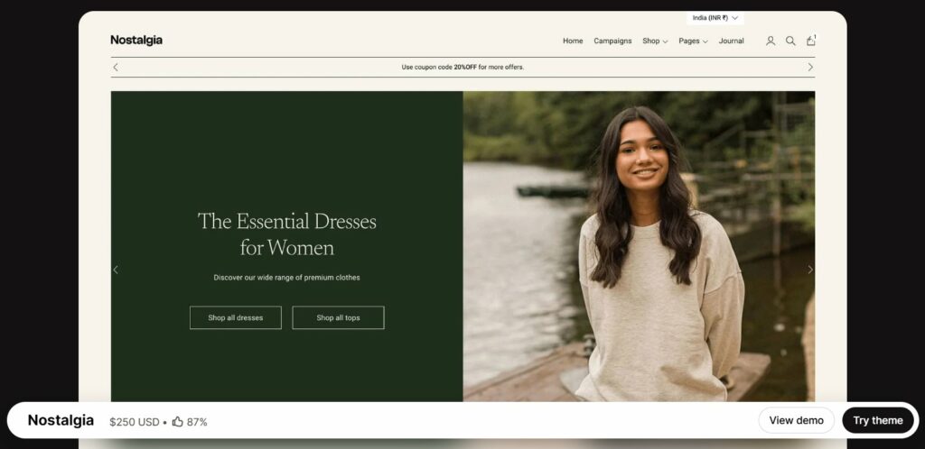 Nostalgia - mobile-friendly Shopify theme