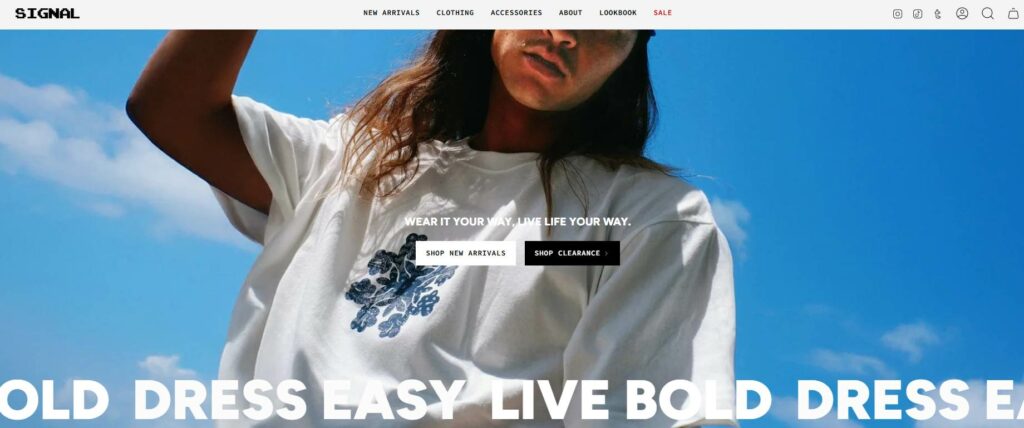 Signal preset of Broadcast Theme Shopify 