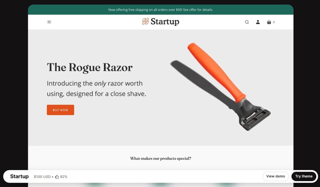 Startup - shopify theme for dropshipping