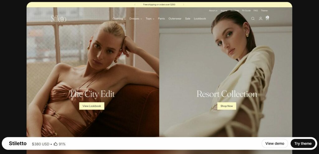 Stiletto Shopify Theme overview