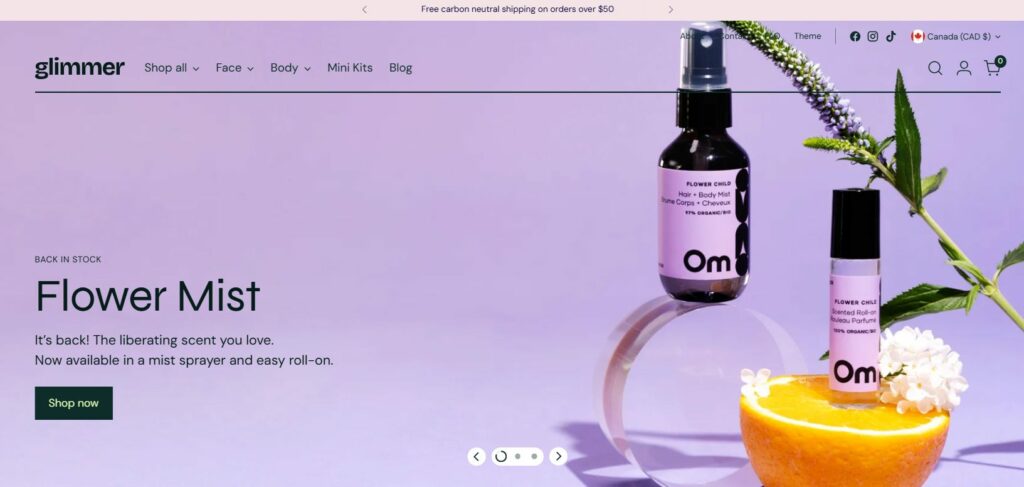 Stiletto Shopify Theme preset - Glimmer
