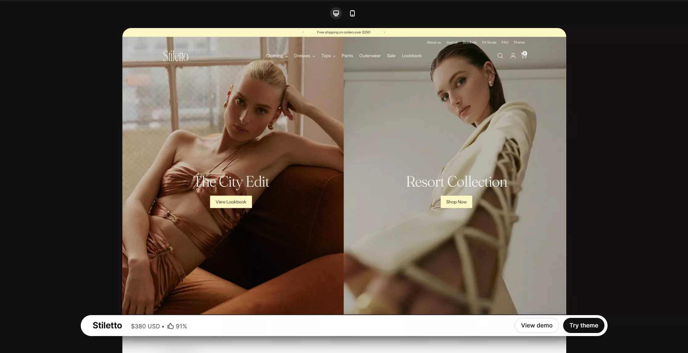 stiletto theme listing preview