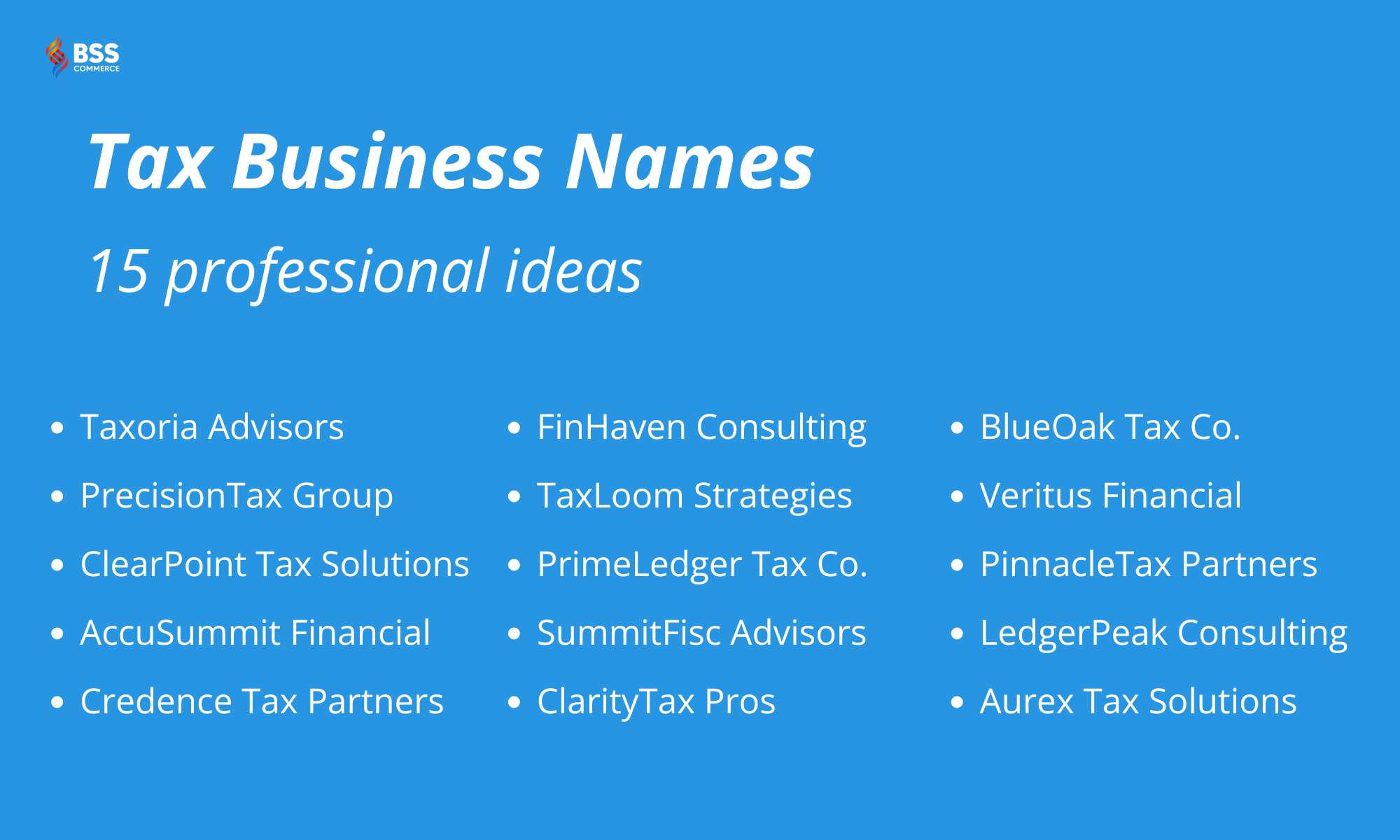 tax business names