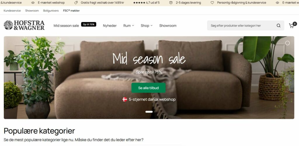 Shopify Vision Theme example in home & furniture niche