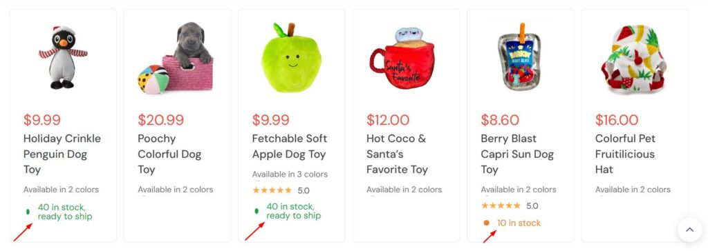 Stock counter in Shopify Vision Theme