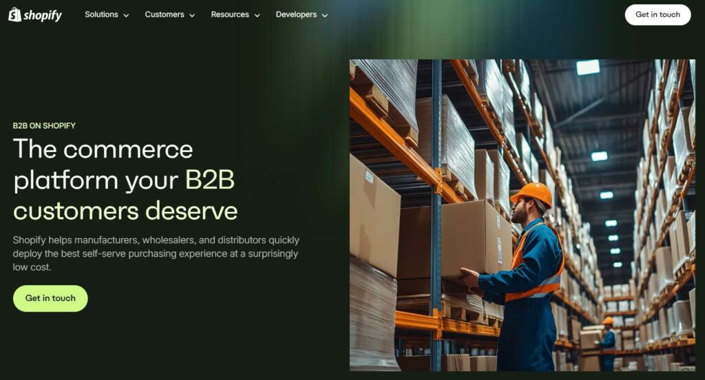 Shopify Plus - best B2B ecommerce platform